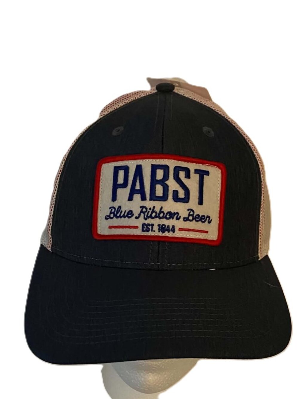 Pabst Blue Ribbon Beer Trucker Hat Snapback Mesh Cap NWT